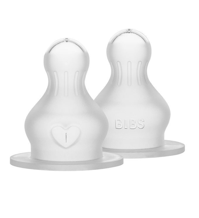 BIBS Bottle - Tilbehør - Suttehoved - Silikone/Rund - 2-Pak - Medium Flow