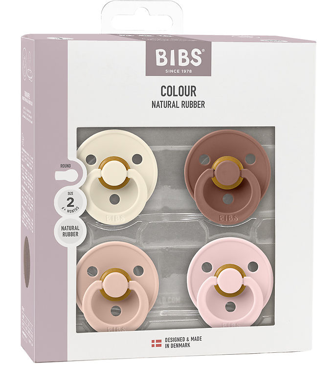 BIBS Colour Sutter - Str. 2 - 4-pak - Rund - Blush Mix billede
