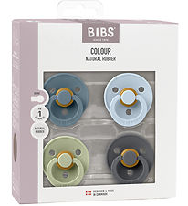 BIBS Colour Sutter - Str. 1 - 4-pak - Rund - Baby Blue Mix BIBS Colour Sutter - Str. 1 - 4-pak - Rund - Baby Blue Mix