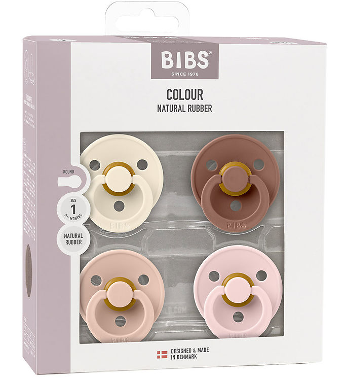 BIBS Colour Sutter - Str. 1 - 4-pak - Rund - Blush Mix billede