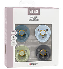BIBS Colour Sutter - Str. 2 - 4-pak - Rund - Baby Blue Mix BIBS Colour Sutter - Str. 2 - 4-pak - Rund - Baby Blue Mix