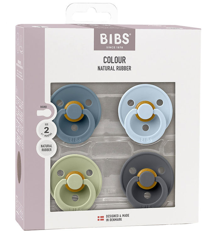 BIBS Pacifier Colour 4-pak Petrol/Sage/Baby Blue/Iron Size 2 4 stk