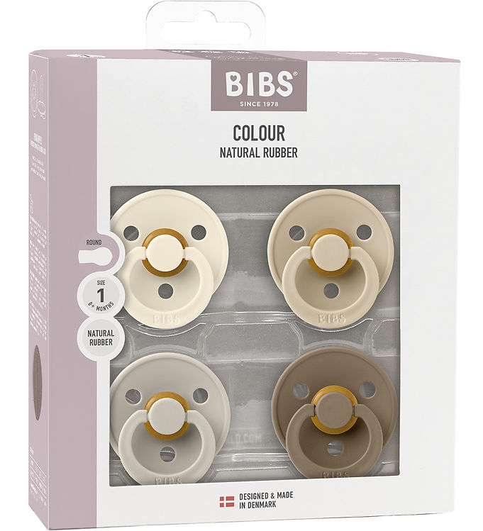 BIBS Colour Sutter - Str. 1 - 4-pak - Rund - Vanilla Mix billede
