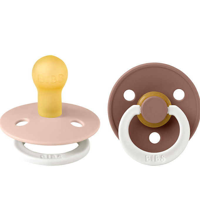BIBS Colour GLOW Rund Sut Naturgummi 2-pak Str. 1 - Blush/Woodchuck