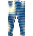 Petit Piao Leggings - Rib - Modal - Deep Cobalt/Dark Off White