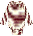 Petit Piao Body l/æ - Rib - Modal - Dark Cherry/Dark Off White
