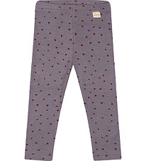 Petit Piao Leggings - Rib - Modal - Dusty Violet Dot Petit Piao Leggings - Rib - Modal - Dusty Violet Dot