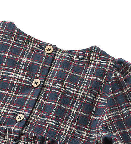 Wheat Kjole - Fanny - Navy Check