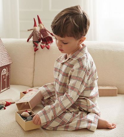 Wheat Nattøj - 2-delt - Madison - Eggshell Check