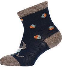 Melton Strømper - Uld - Dog Fun - Peacoat Blue Melton Strømper - Uld - Dog Fun - Peacoat Blue