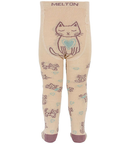 Melton Strømpebukser - Uld - cat Love - Ivory Cream Melton Strømpebukser - Uld - cat Love - Ivory Cream
