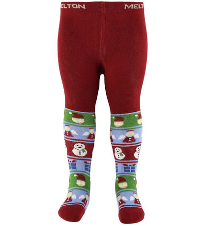 Melton Strømpebukser - Snowman - Sundried Tomato Melton Strømpebukser - Snowman - Sundried Tomato