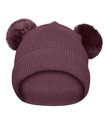 MP Hue m. Pompons - Strik - Uld - Grape Shake MP Hue m. Pompons - Strik - Uld - Grape Shake