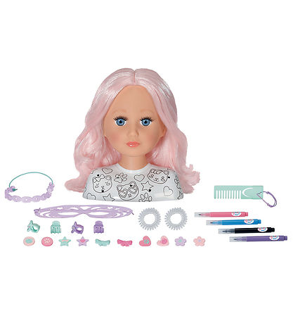 Baby Born Sminkehoved m. Tilbehør - Sister Styling Artist
