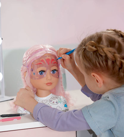 Baby Born Sminkehoved m. Tilbehør - Sister Styling Artist Baby Born Sminkehoved m. Tilbehør - Sister Styling Artist