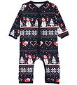 Jule-Sweaters Samfestingur - jól Heart - Dökkblátt