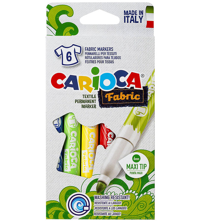 Carioca Stoftuscher - 6 stk - Maxi Tip - Multifarvet