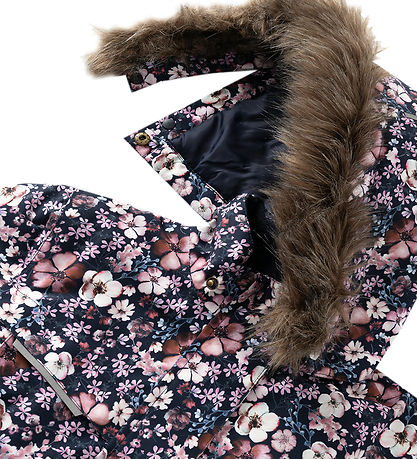 Name It Vinterjakke - NkfSnow10 - Dark Sapphire/Flower