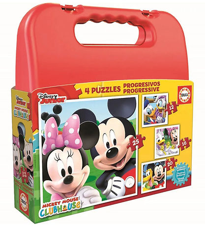 Educa Puslespil - 4 Forskellige - Mickey Mouse Club House Educa Puslespil - 4 Forskellige - Mickey Mouse Club House