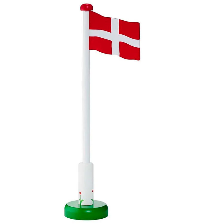 KREA Fødselsdagsflag i træ - 35 cm - Dannebrog