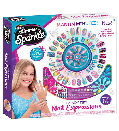 Shimmer N Sparkle Nagelset - Trendy tips voor nageluitdrukkingen