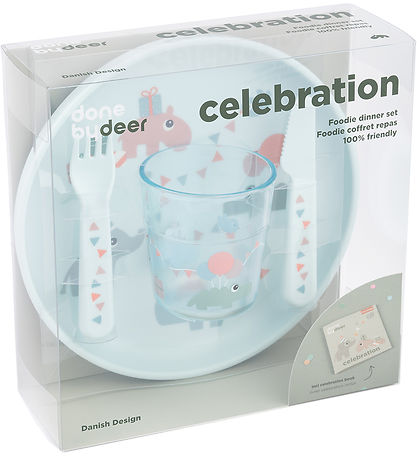 Done by Deer Spisesæt - 4 Dele - Celebration Blue