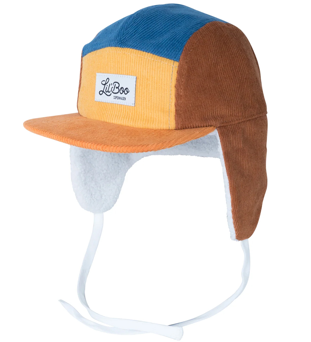 Lil'Boo Copenhagen Pet - Corduroy - Yellow/Brown/Blue - Lil' Boo Copenhagen - 56-58 cm - Petten