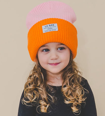 Lil'Boo copenhagen Hue - Strik - Hygge Beanie - Pink/Orange