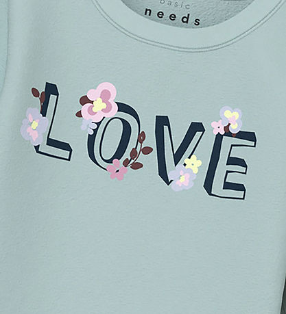 Name It Bluse - NbfVubie - Gray Mist/Love/Flowers