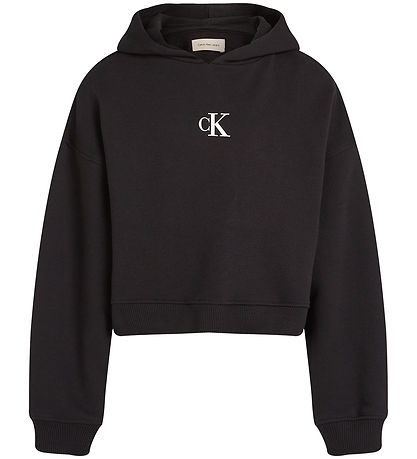 Calvin Klein Hættetrøje - Logo Boxy Fit - Sort