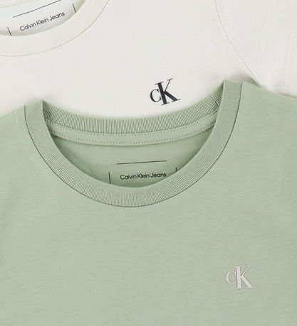 Calvin Klein T-shirt - 2-pak - Slim Monogram - Turtledove/Misty 