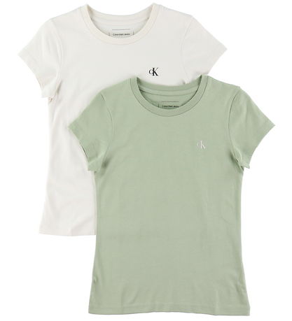 Calvin Klein T-shirt - 2-pak - Slim Monogram - Turtledove/Misty 