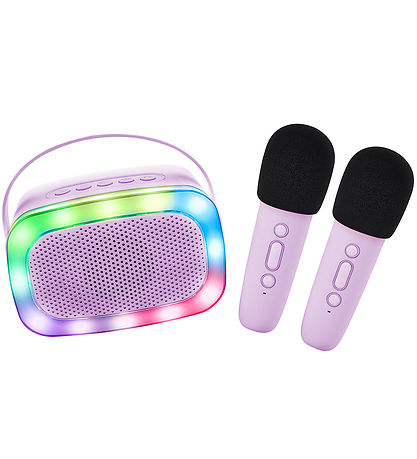 Lalarma Højtaler m. 2 Mikrofoner - Trådløs - Karaoke - Purple Lalarma Højtaler m. 2 Mikrofoner - Trådløs - Karaoke - Purple