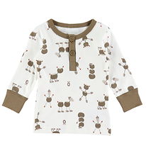 Katvig Bluse - Off White m. Kastanjefigurer Katvig Bluse - Off White m. Kastanjefigurer