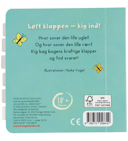 Forlaget Bolden Bog m. Klapper - Hvor Sover Du, Lille Ugle?