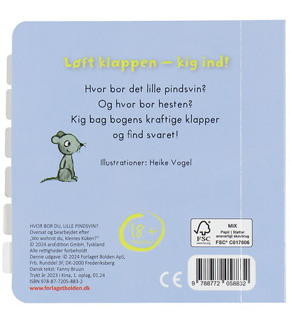 Forlaget Bolden Bog m. Klapper - Hvor Bor Du, Lille Pindsvin?