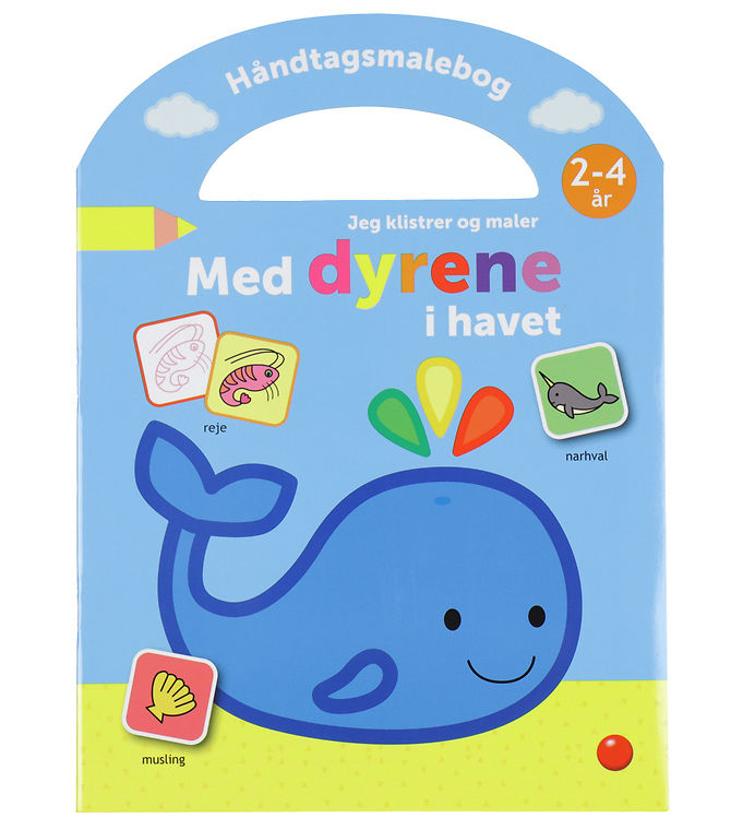 Forlaget Bolden Håndtagsmalebog m. klistermærker - Med Dyrene i