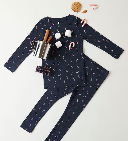 Name It Leggings - Rib - NmnDab - Dark Sapphire m. Julestokke