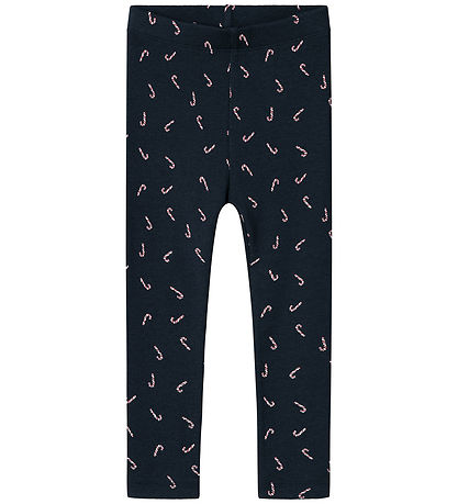 Name It Leggings - Rib - NmnDab - Dark Sapphire m. Julestokke