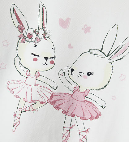 Name It Bluse - NmfVix - Bright White/Dancing Bunnies
