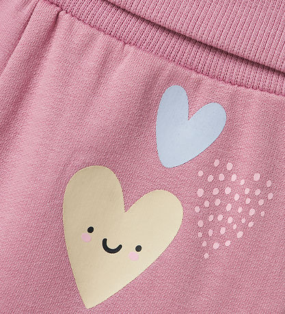 Name It Sweatpants - nbfVrillie - Mauve Orchid/Hearts