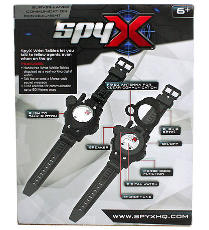 SpyX Walkie Talkies - Wrist - Sort SpyX Walkie Talkies - Wrist - Sort