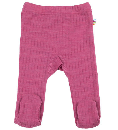 Joha Leggings m. Fødder - Uld - Hindbær Joha Leggings m. Fødder - Uld - Hindbær