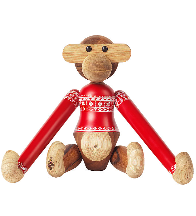 Kay Bojesen Træfigur - Abe - Julesweater 2024 - Lille - Teak/Lim