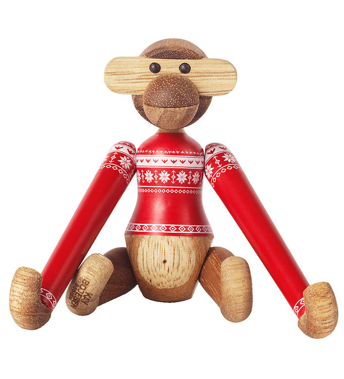 Kay Bojesen Træfigur - Abe - Julesweater 2024 - Mini -Teak/Limba