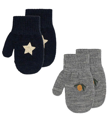 Konges Sløjd Luffer - Akryl/Uld - 2-pak - Sort/Grå Konges Sløjd Luffer - Akryl/Uld - 2-pak - Sort/Grå