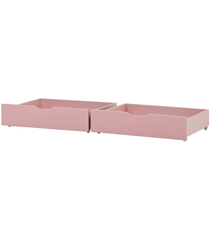 Hoppekids Skuffesæt på Hjul - 2 stk. - Flere Størrelser - Pale Rose