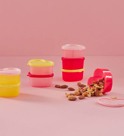 Rice Madbeholder - 8-pak - Hjerteform - 8x6,5 cm - Rød/Pink/Gul
