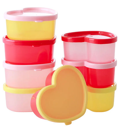 Rice Madbeholder - 8-pak - Hjerteform - 8x6,5 cm - Rød/Pink/Gul Rice Madbeholder - 8-pak - Hjerteform - 8x6,5 cm - Rød/Pink/Gul