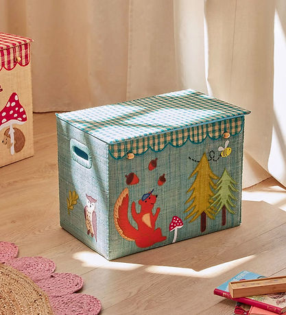 Rice Storage Basket - Raffia - Large - Happy Forest Theme